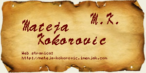 Mateja Kokorović vizit kartica